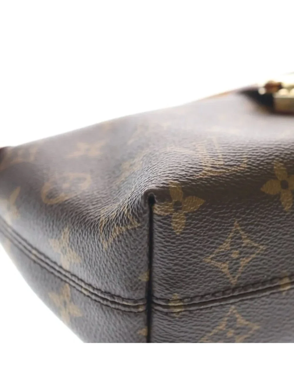 Louis Vuitton Monogram Pochette Mia Leather Shoulder Bag Brown